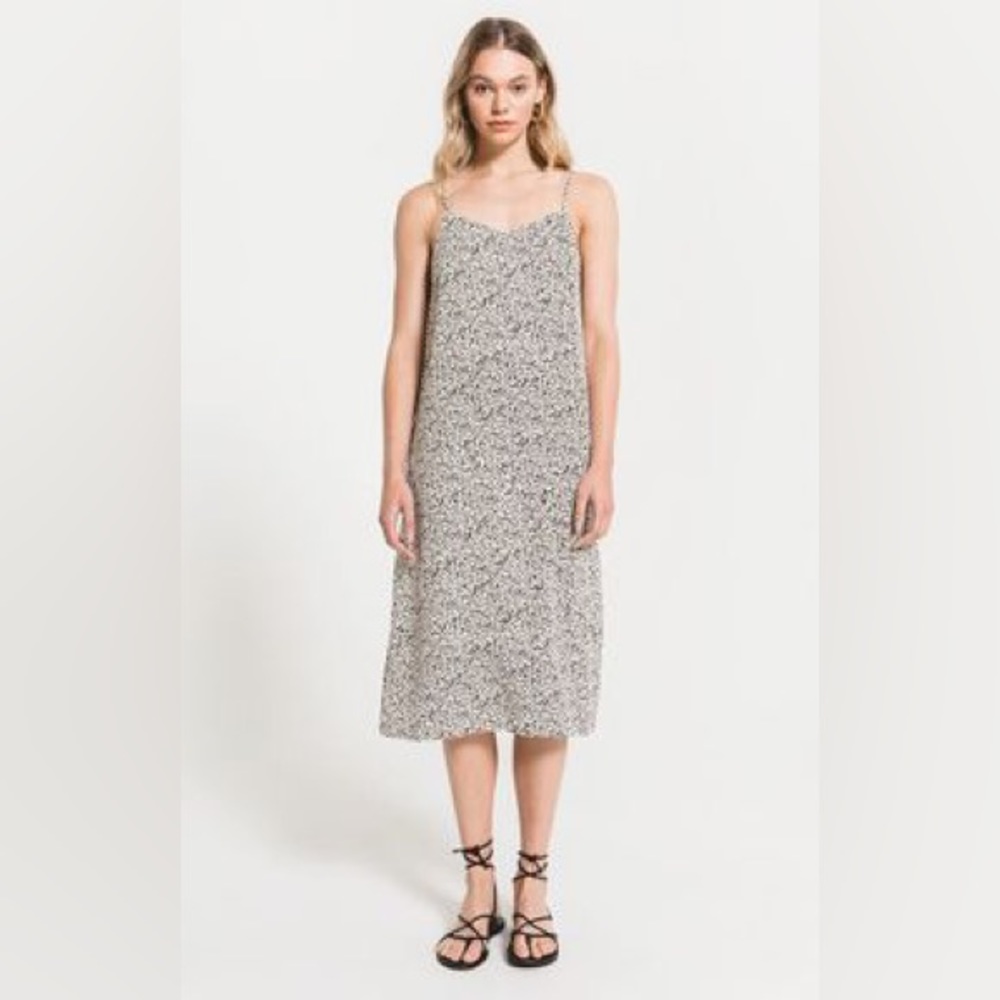 RAG POETS - leopard midi dress with two side slits